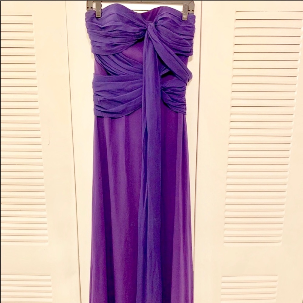 SOLD Nicole Miller Strapless Purple Ombré Silk Gown - Picture 4 of 10